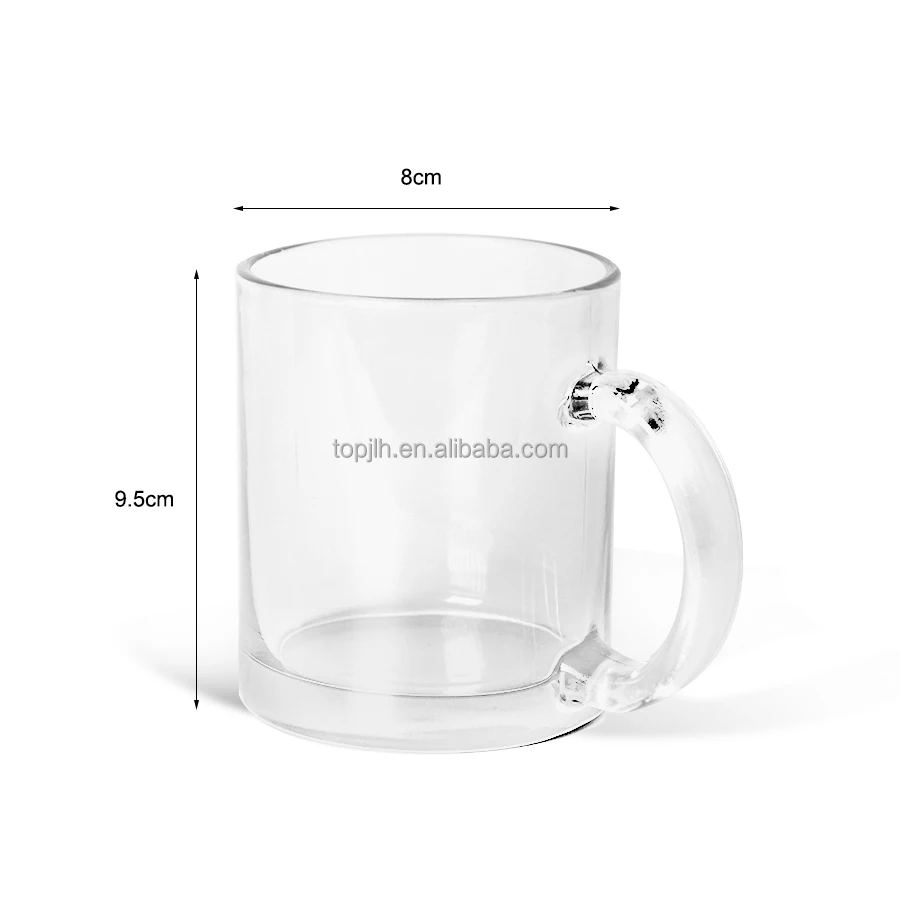 11oz Glass Coffee Mug Sublimation Blank Clear Glass White Box Glass Cup