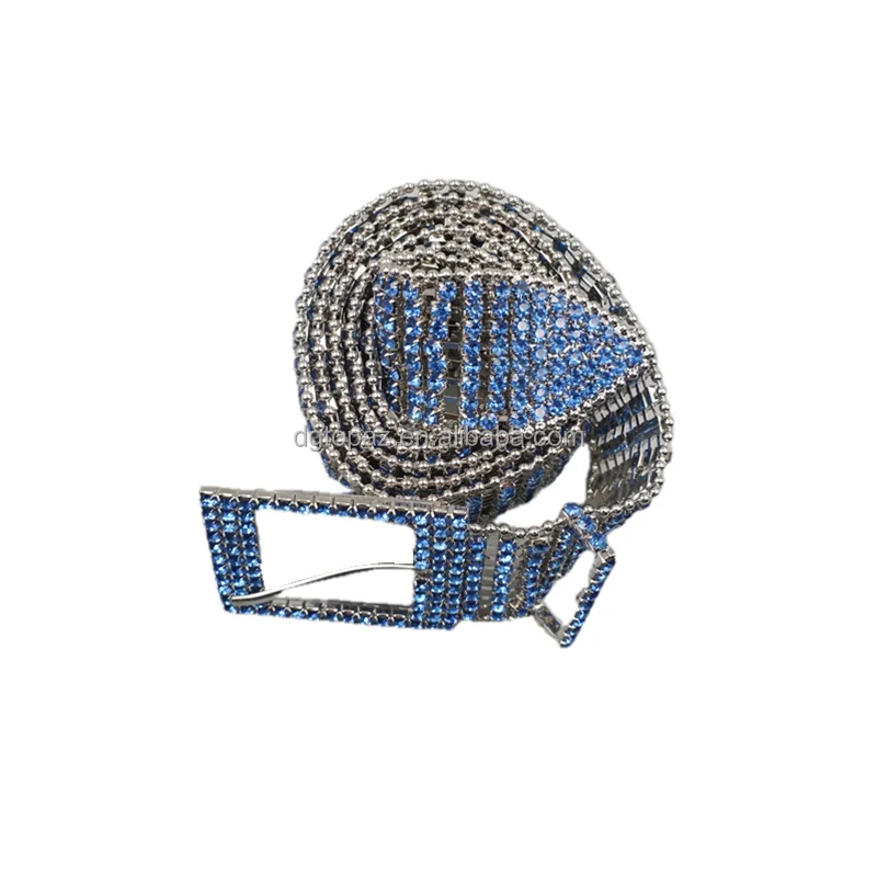 Ready design Silver color fancy crystal belt trim fashion style custom rhinestone women's belt