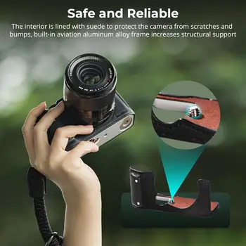 Smallrig X-M5 Leather Half Case Kit for FUJIFILM X-M5(Black) - 4879 detail image