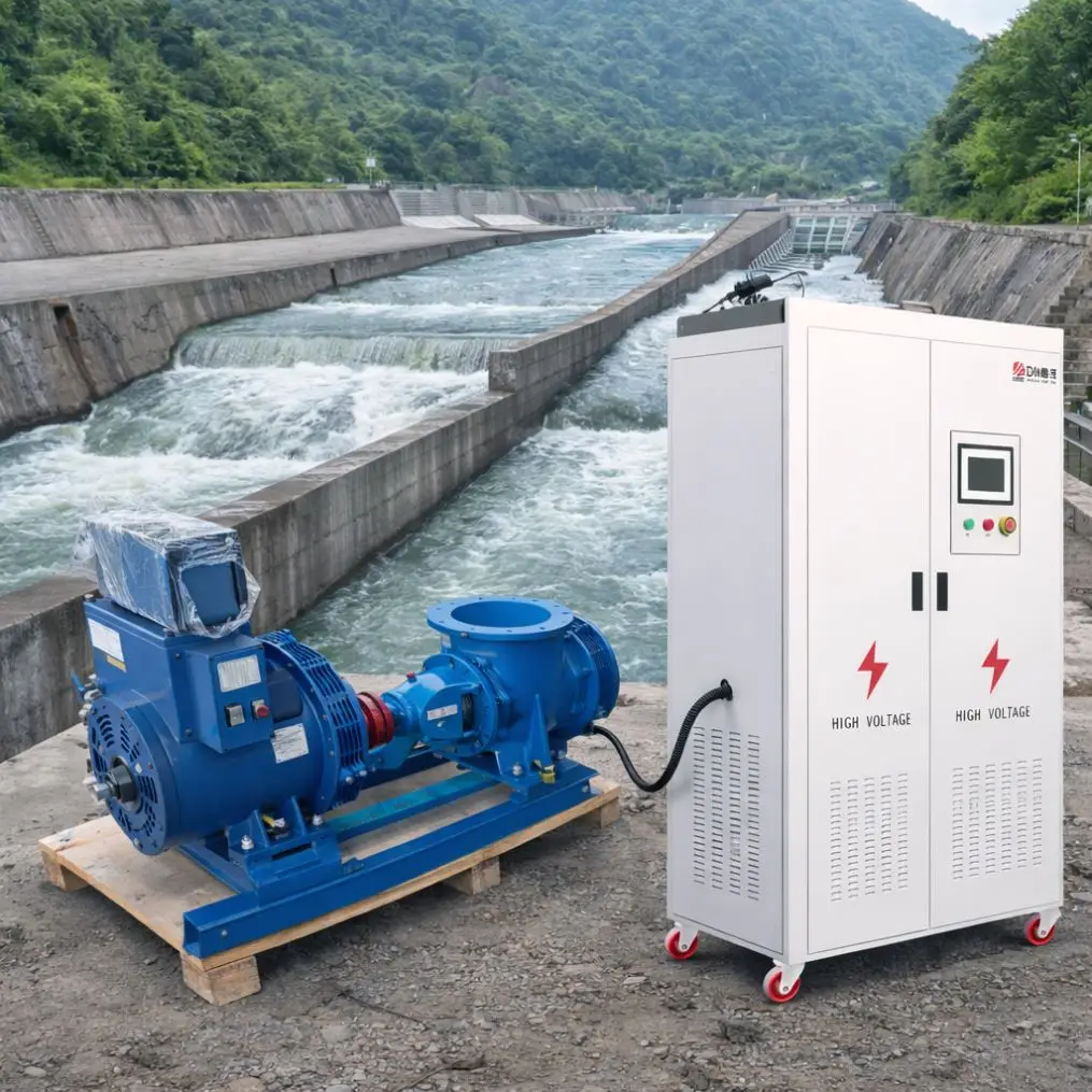 Hydro turbine generator, 100–200 kW, AC 400 V, 50/60 Hz
