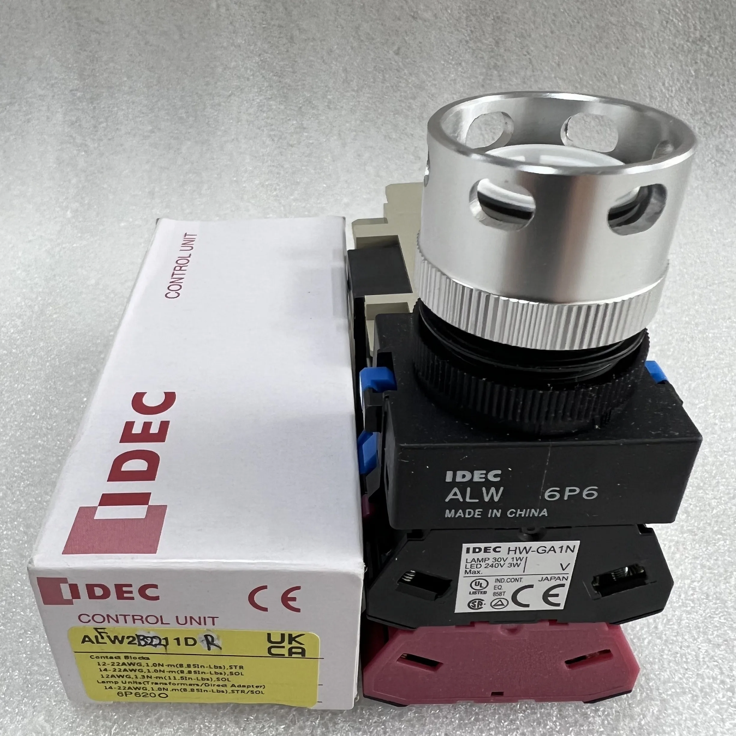IDEC Control Unit Illuminated Pushbutton Switch ALFW2B2211DR