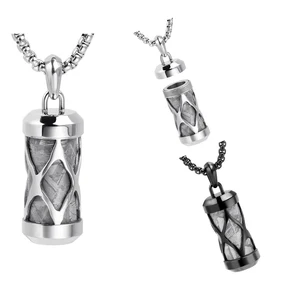 Mens Jewelry Pendant Necklace Chains Necklace Jewelry Stainless Steel with Box Chain Twist-off Real Meteorite Cremation Pendant