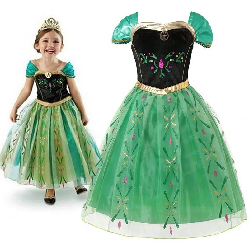 blue dress for baby girl Kids Girls Frozen Anna Fancy Dress Princess Cosplay Party Birthday Cos –  FANTASIA Costume Shop