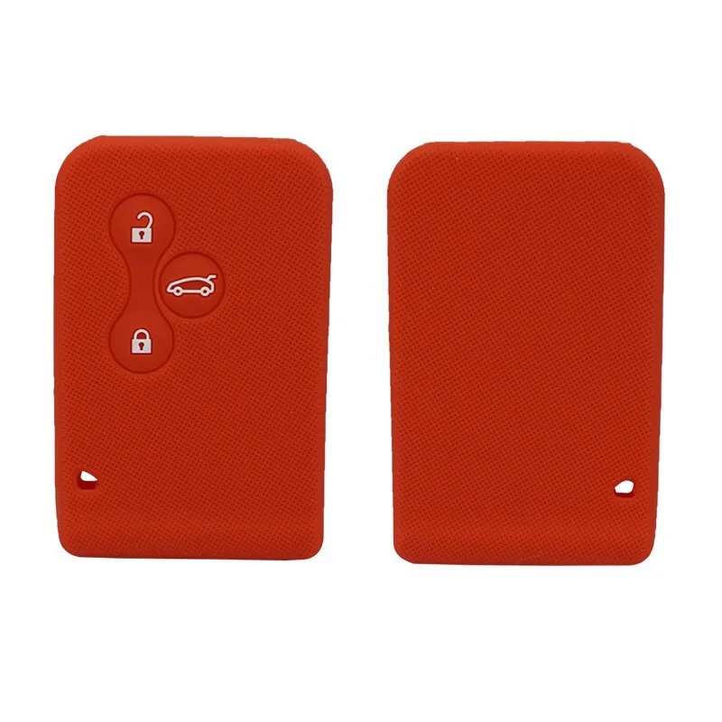 Silicone Rubber Car Key Case Card Cover for Renault Clio Megane Grand Scenic 3 Button Car Key Cover Case Shell