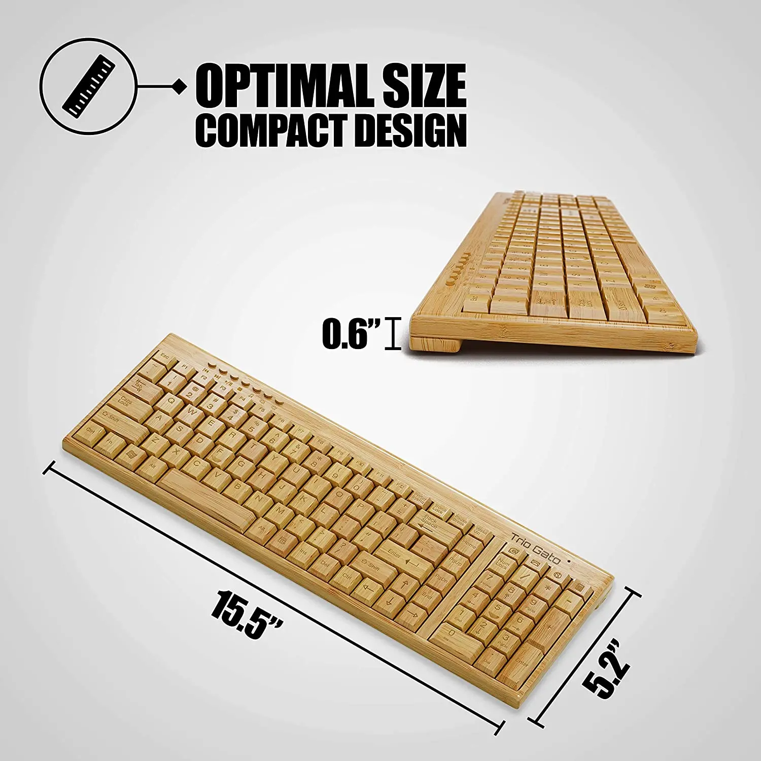 Keyboard Wired Bamboo Factory Direct Sale Fashion Usb Desktop Wireless