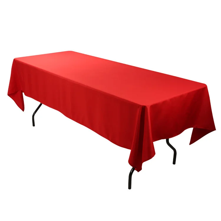 Wholesale custom round rectangular stretch polyester linens table cloth tablecloths for wedding hotel