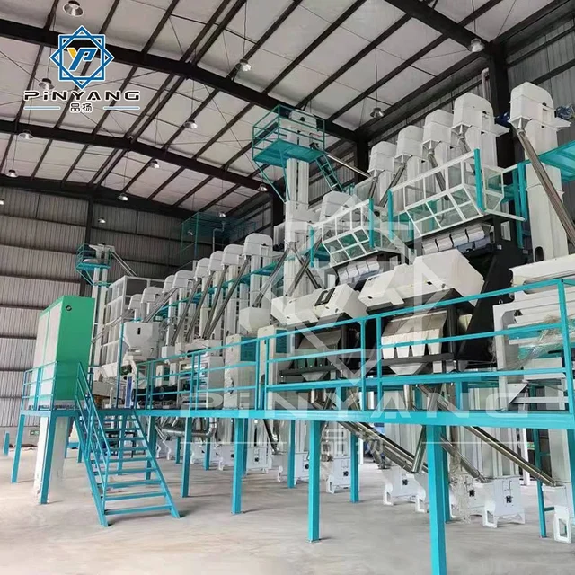 Auto Commercial Rice Mill Machine 50-60 Tons Per Day Grain Processing Equipment