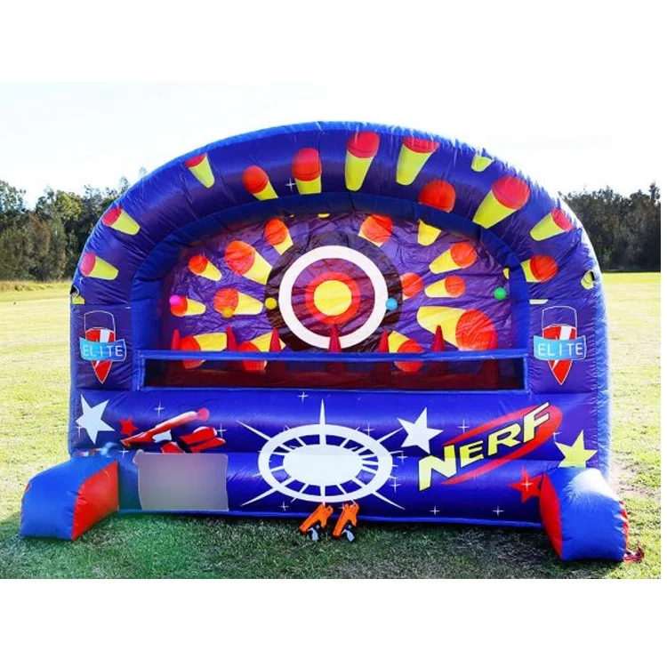 Outdoor Commercial Inflatable Gun Shooting Gallery Carnival Game For