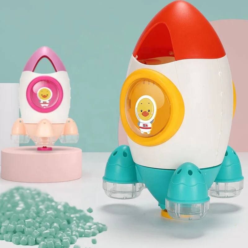 Wholesale Summer Bathroom Plastic Water Spray  Rocket Baby  Bath Toys for Kids