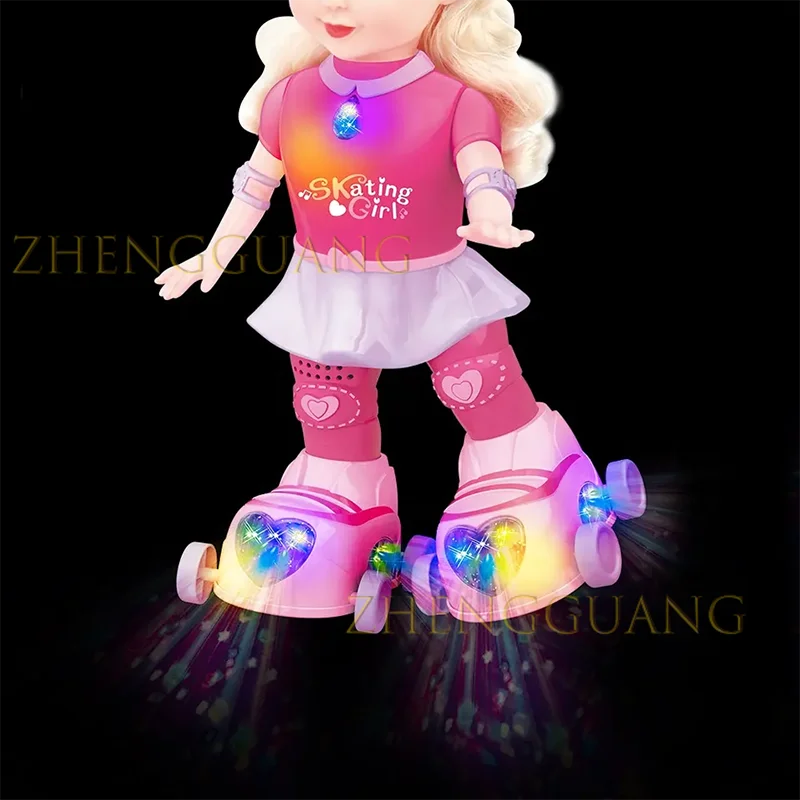 Zhengguang Toys Fashion Doll For Kids Skating Girl Toy With Light And
