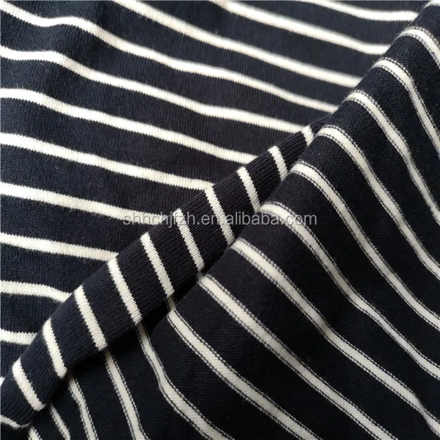 Г/кв. М хлопковая темно-белая полосатая трикотажная