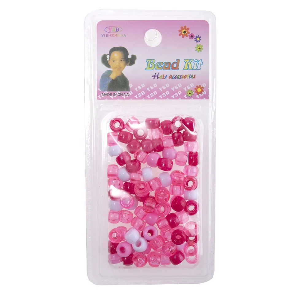 Dirty Braid Resin Transparent Beads Decorative Jewelry Dirty Hair Ring Suit DIY Handmade Big Hole Hair Accessories for Women Kid