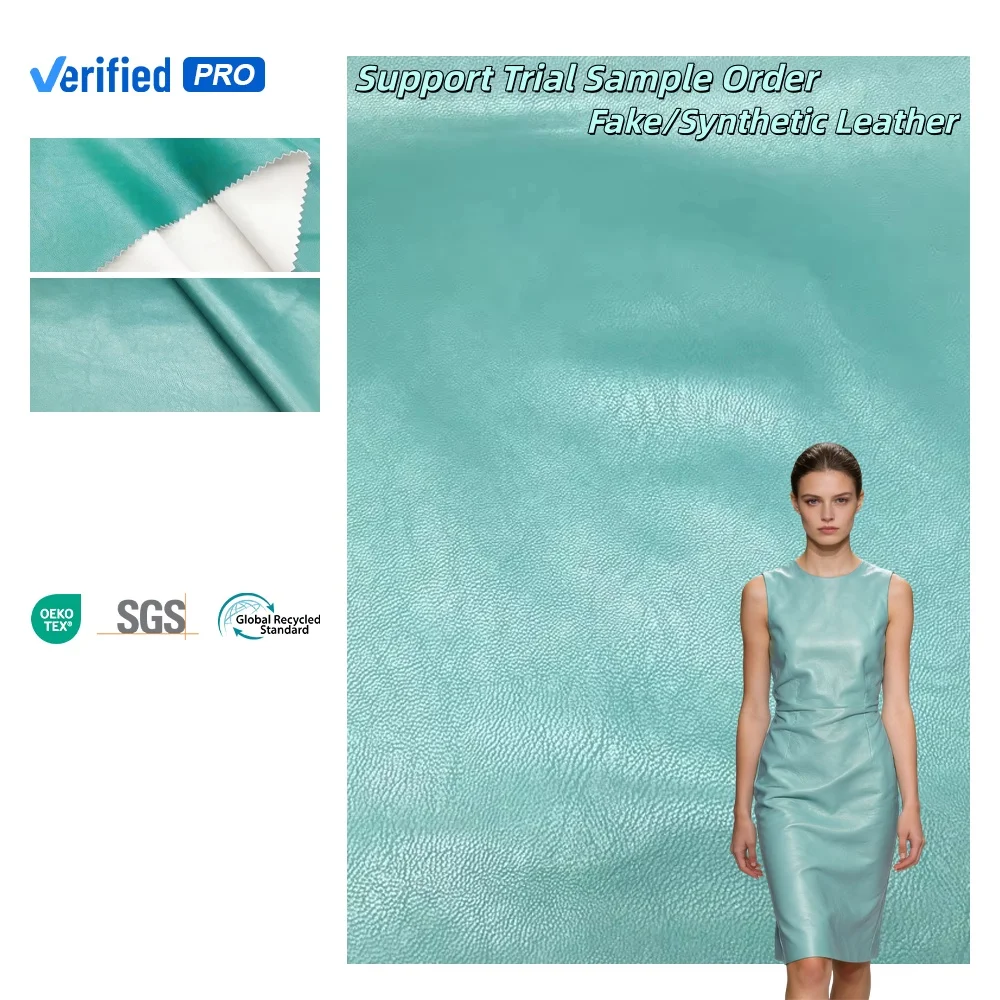 PFAS FREE Custom Color High-Quality Faux Leather Rexine Fabric Premium PU  Leather Material for Jackets Garments Fashion Design