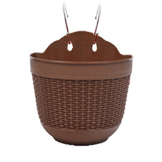 Пластиковые настенные горшки для растений полукруглые держатели с крючками забора балкона или