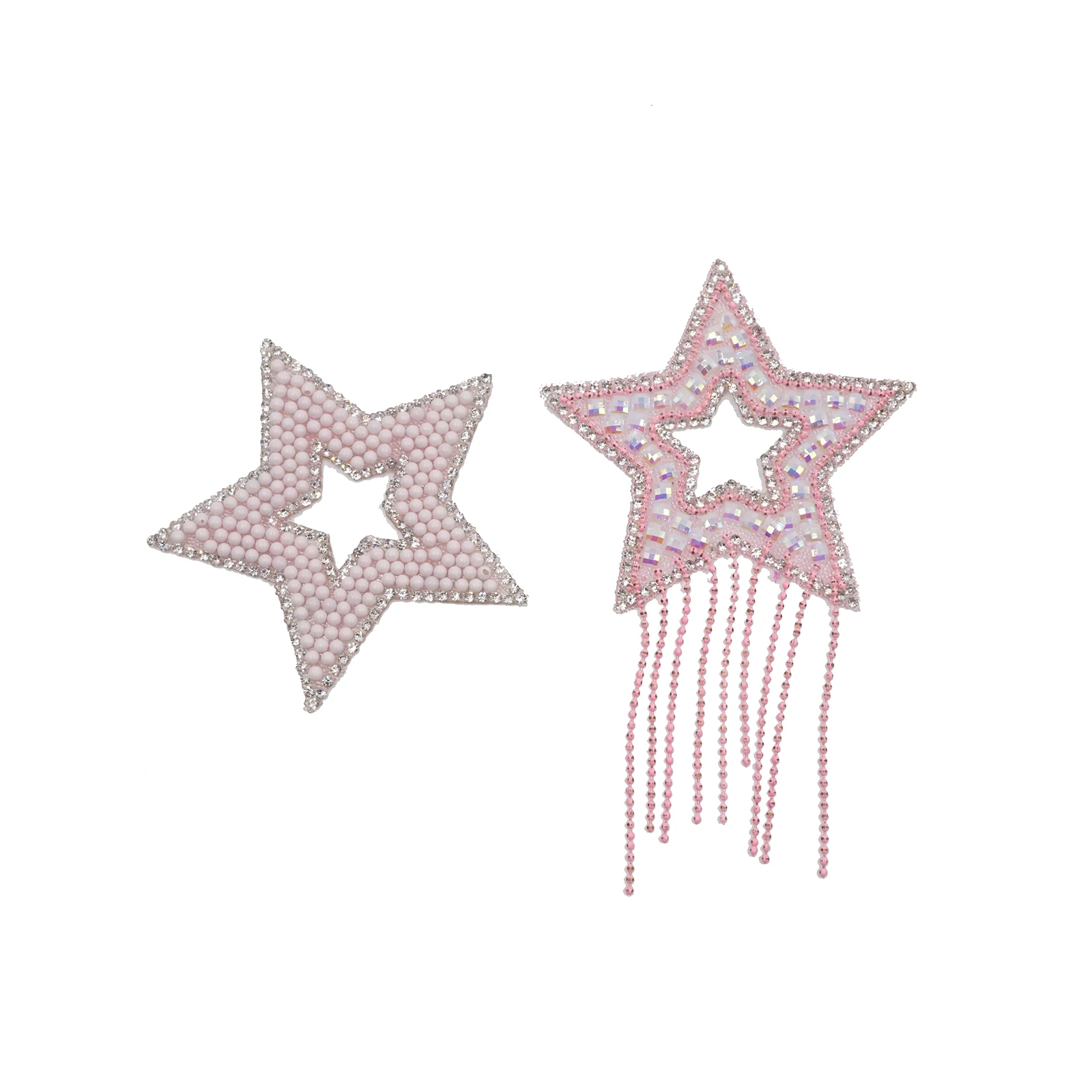 Free sample Custom  logo design heat transfer 3D beaded rhinestone applique Patch for clothing