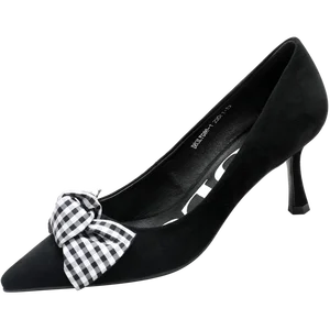 Women's Autumn Closed Summer Suede Pumps Anti-Slippery Super High Heels 8cm Thin Heels Fabric Bow Flower Design Slip-On Closure