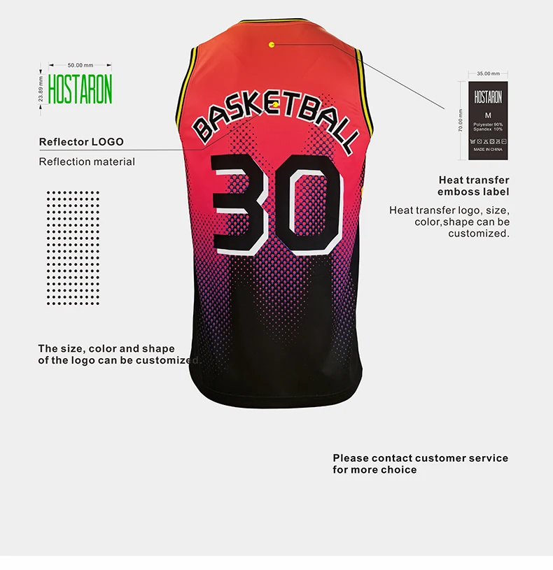 Hostaron Cheap Custom Design Basketball Jersey Team Club Sublimation