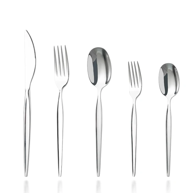 Stainless steel Elegant simplicity cutlery set 18/0  flatware set Luxury Nordic wedding gold cutlery
