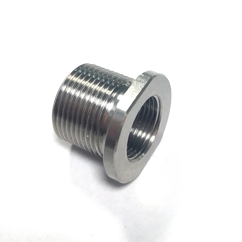 Silver Steel Thread Adapter Convert 1/2x28 TPI to 5/8x24 TPI