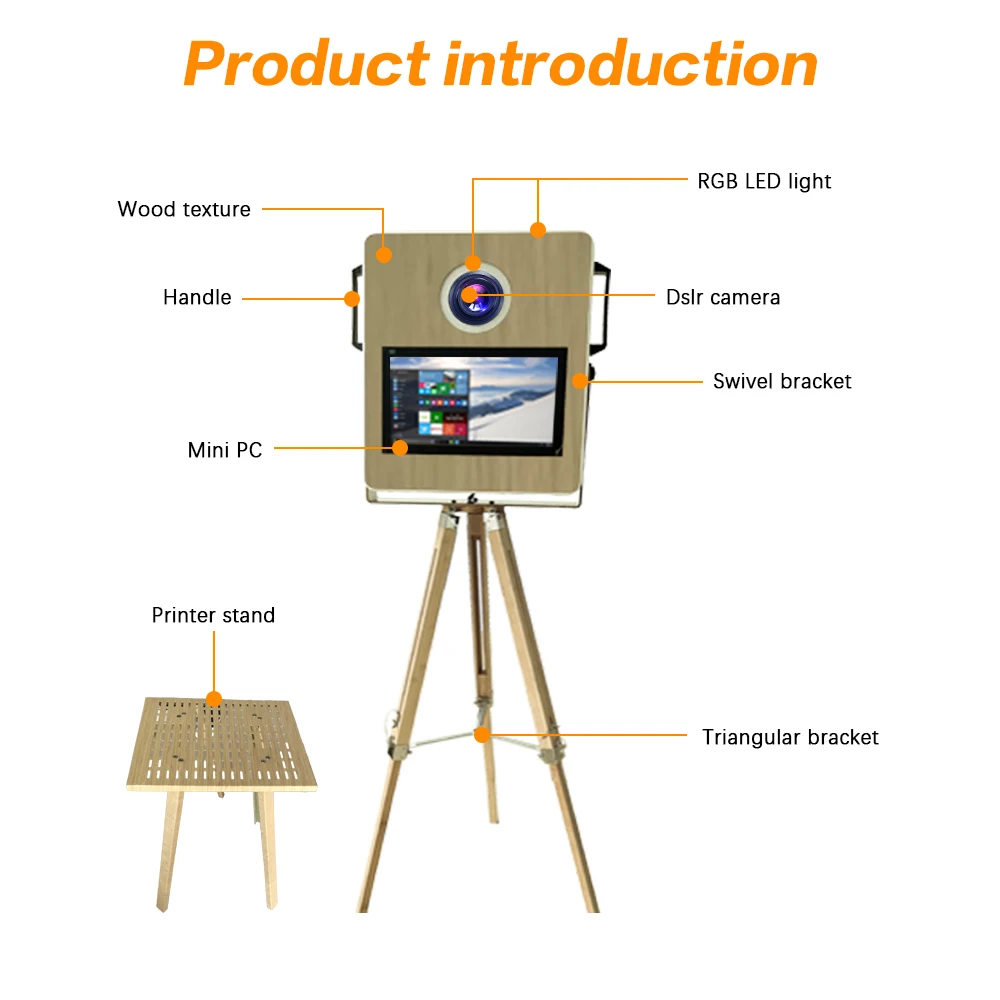 2024 New Design Vintage Dslr Photo Booth With Printer Retro Photobooth