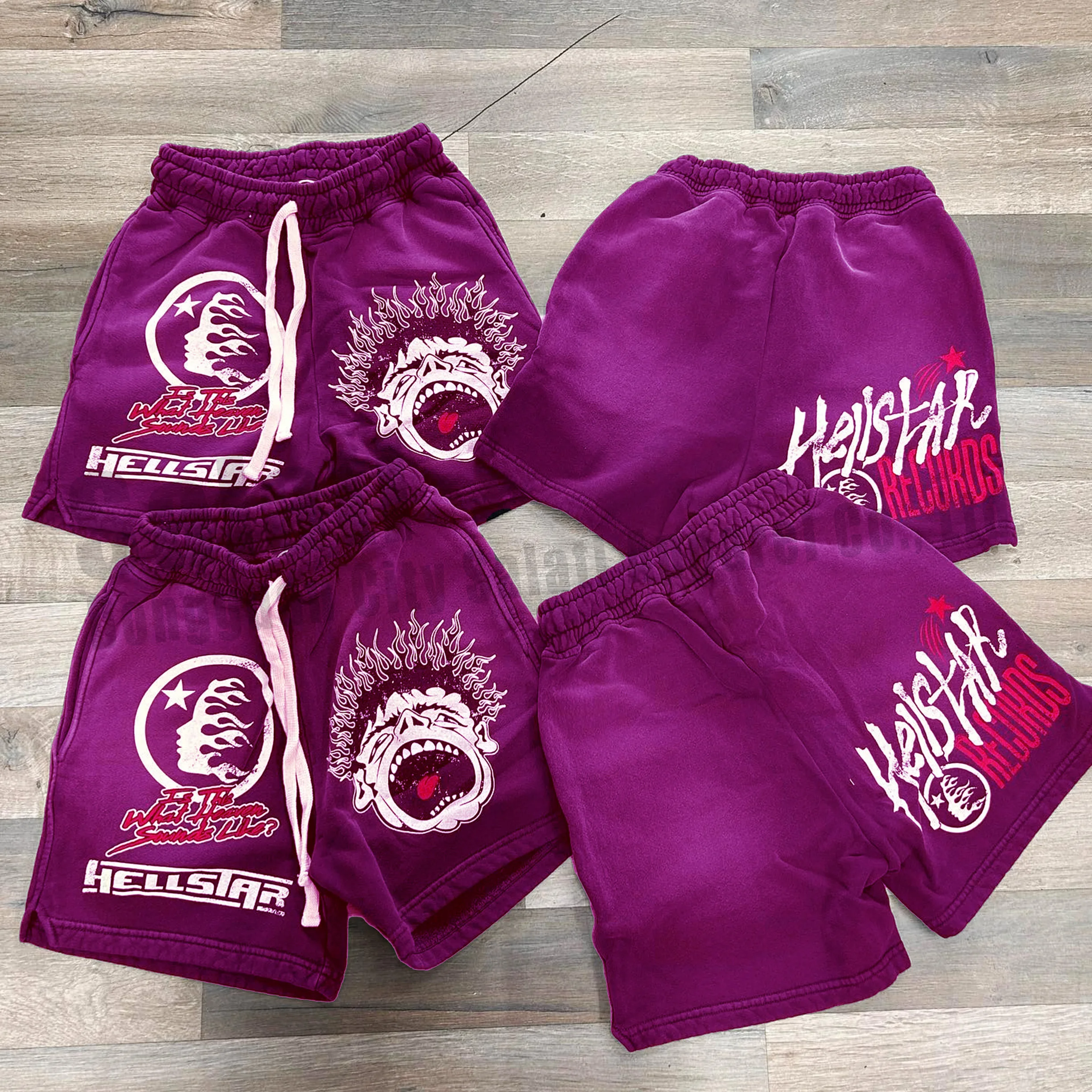 Custom Unisex Summer Sweat Shorts Heavyweight 100% Cotton Screen Printing Streetwear Vintage Sun Faded Acid Wash Shorts for Men gallery 9