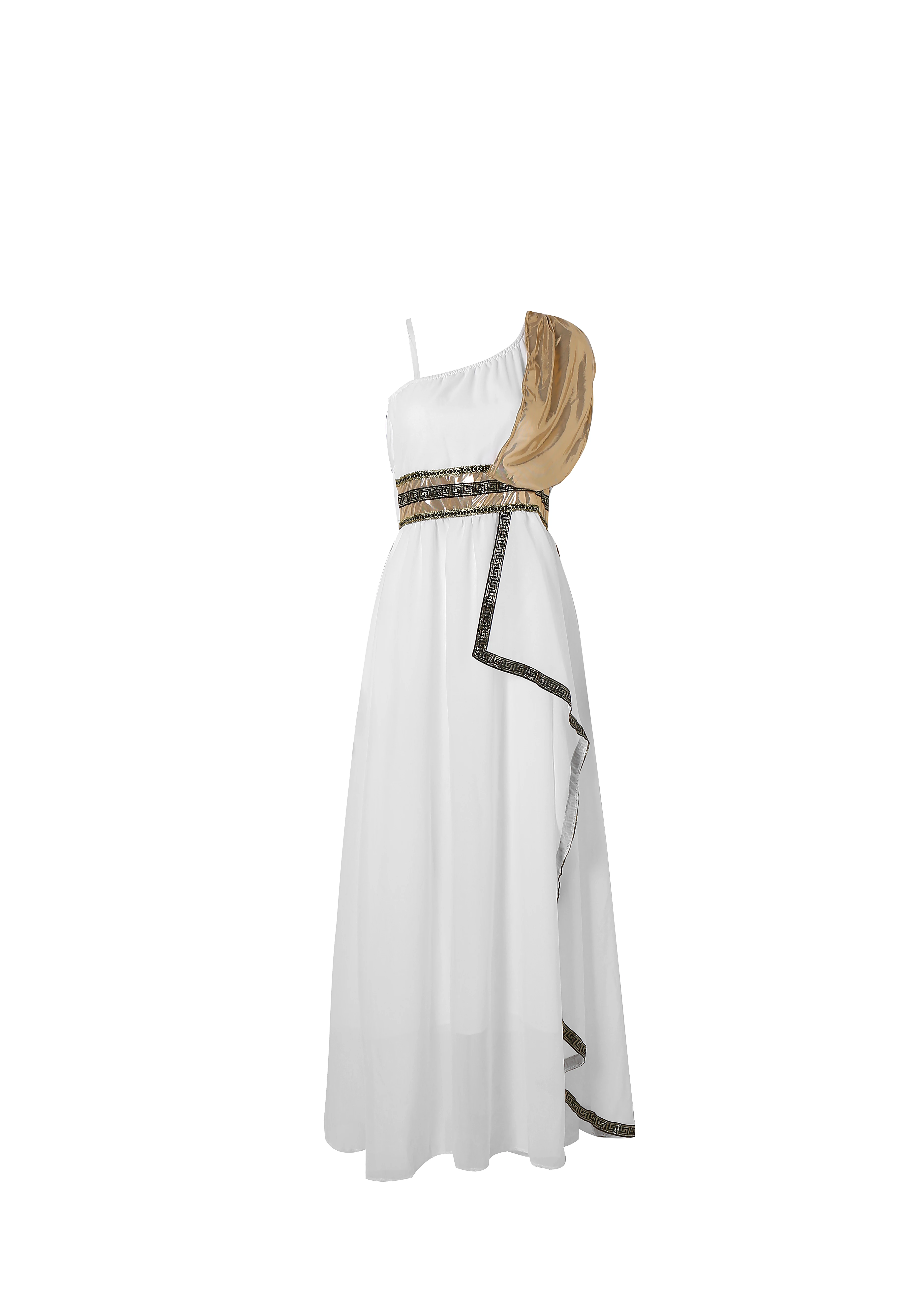 white and gold greek goddess prom dress Purple Elf Fantasy Dress - Golden Rome Greek Goddess - Fairy Evening Dress main image 0
