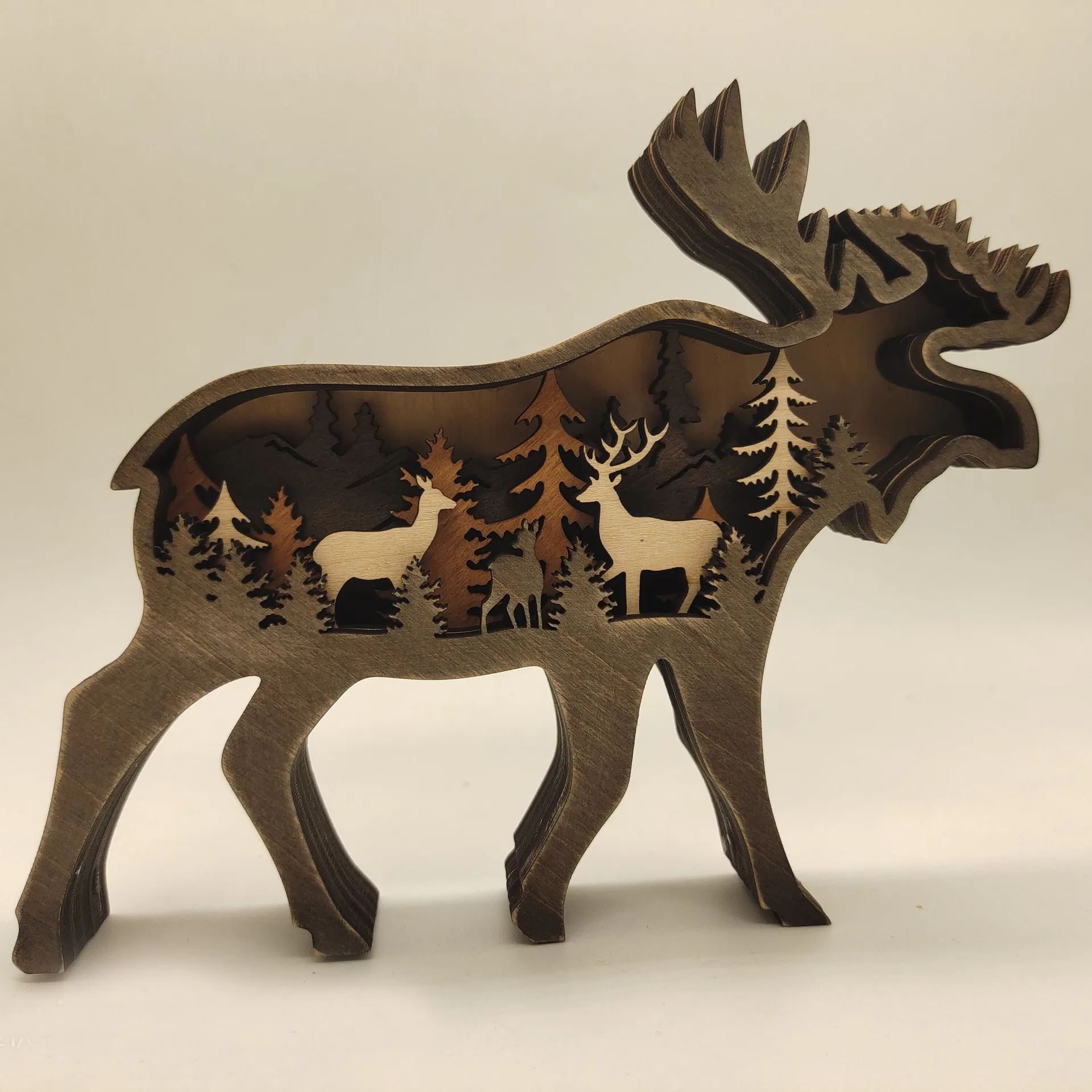 Wild Bear 3D Laser Cut Deer Craft - Unique Wooden Animal Decor for
