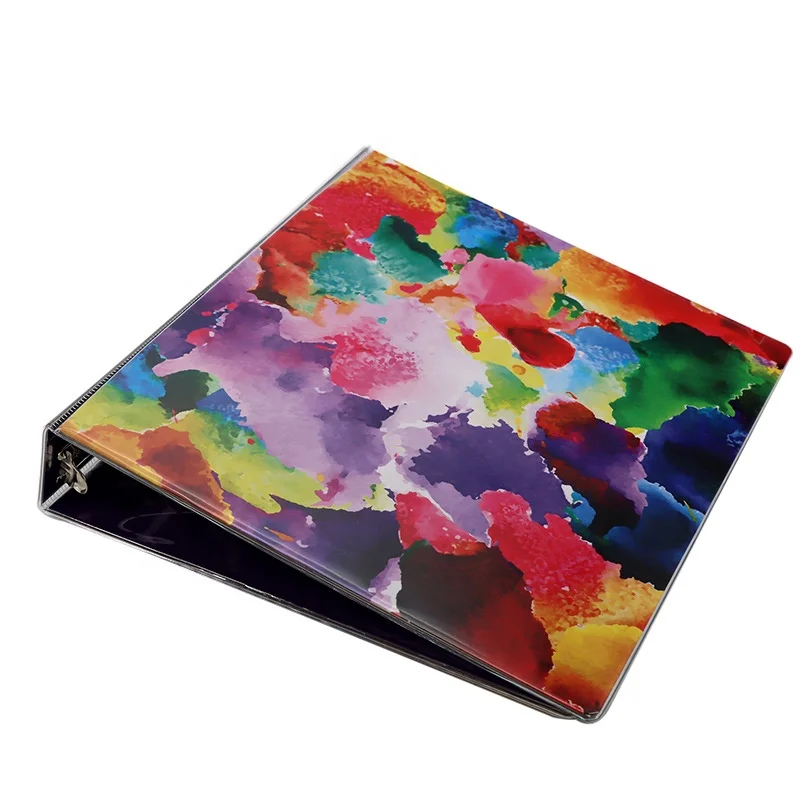 Customized Ring Binder 3" A4 2 3 4 Rings Cardboard  File Folder High Quality PVC Cardboard Cover Ring Binder Document Folder