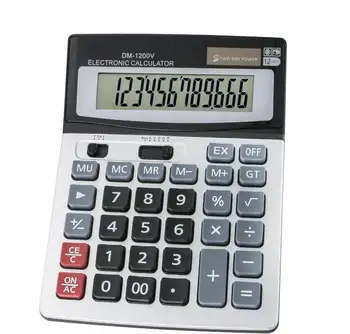Classic Tilt Screen Extra Large LCD Display 12 Digit Desk Basic Office Calculator with Big Buttons