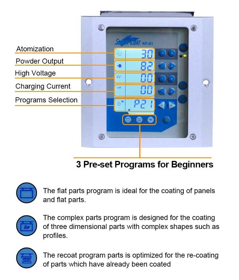 KF-X1 Electrostatic Vibratory Powder Coating Gun System With Double ...
