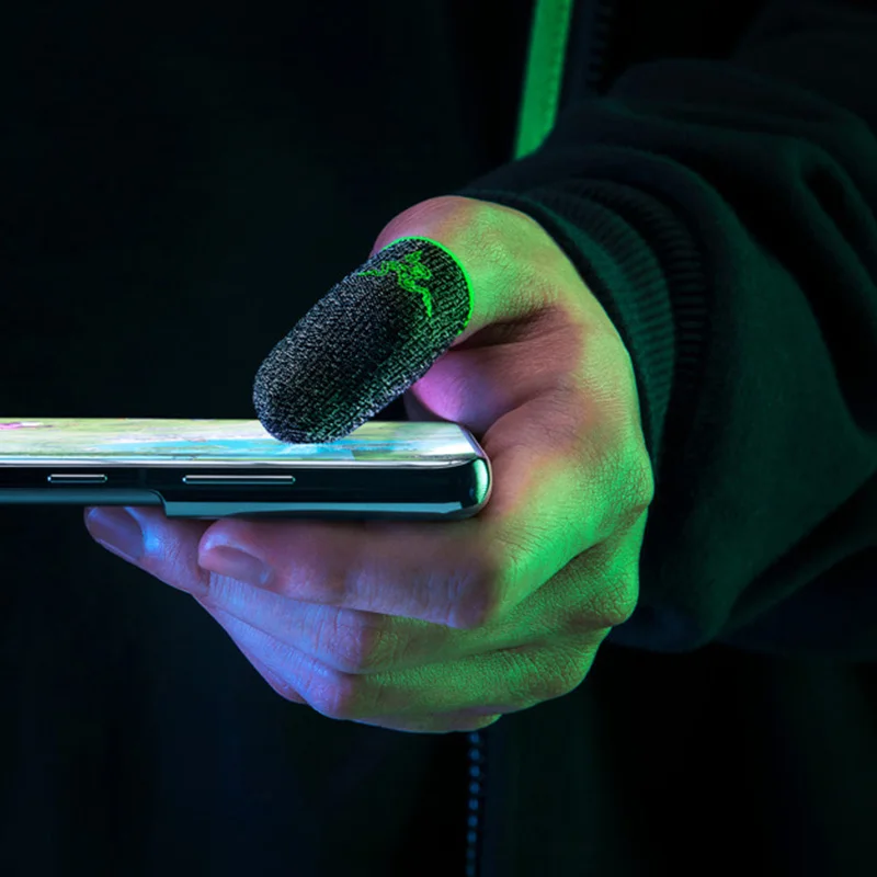 Razer Gaming Finger Sleeves - Non-Slip Mobile Gaming Grips (Black/Green)