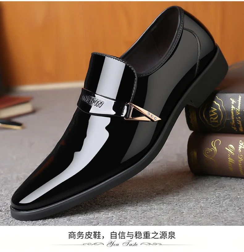 Wholesale Best Selling Adult Hard Sole Lightweight Leather Shoes Black ...
