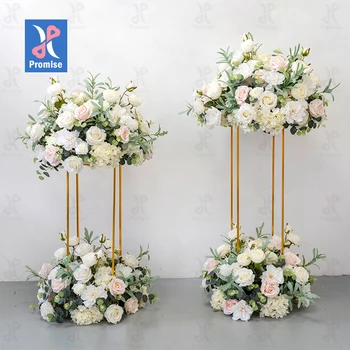 Wholesale White Rose Artificial Flower Ball Wedding Guide Bouquet Table Centerpiece Decoration