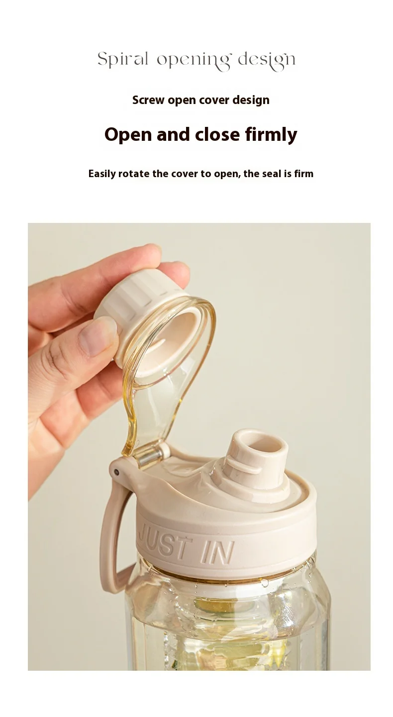 750ml Portable Clear Plastic Water Bottle with Filter for Outdoor Travel Gym Sports Cycling Camping