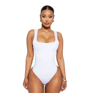 Lism Spring Summer Playsuit Fashion New Solid Color Casual One Piece Jumpsuit Sleeveless Square Cut Collar Women Slim Bodysuit