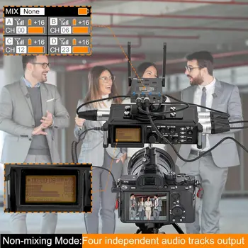 Wireless Lavalier Microphone With 4 Transmitters, Comica BoomX-U Qua UHF 24 Channel Professional Lapel Microphone for Cameras detail image
