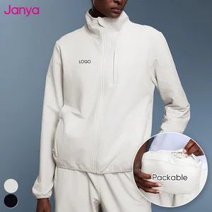 Janya Womens Lightweight Waterproof Outdoor Fitness Sports Jacket Solid Warm Thin Fleece Stand Collar Full Zipper Outdoor Jacket