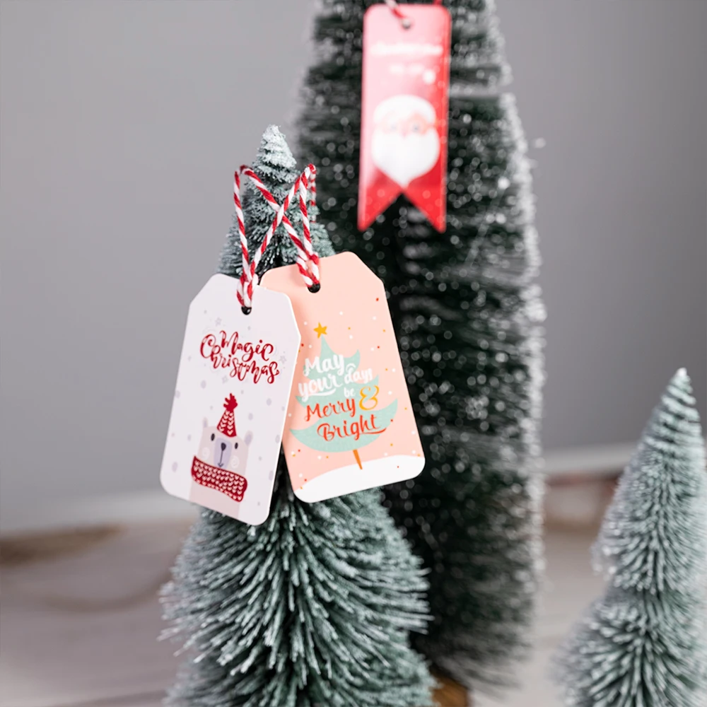 product custom logo shaped santa claus christmas day tree gifting paper boxes hang tag with rope for gift boxes-6