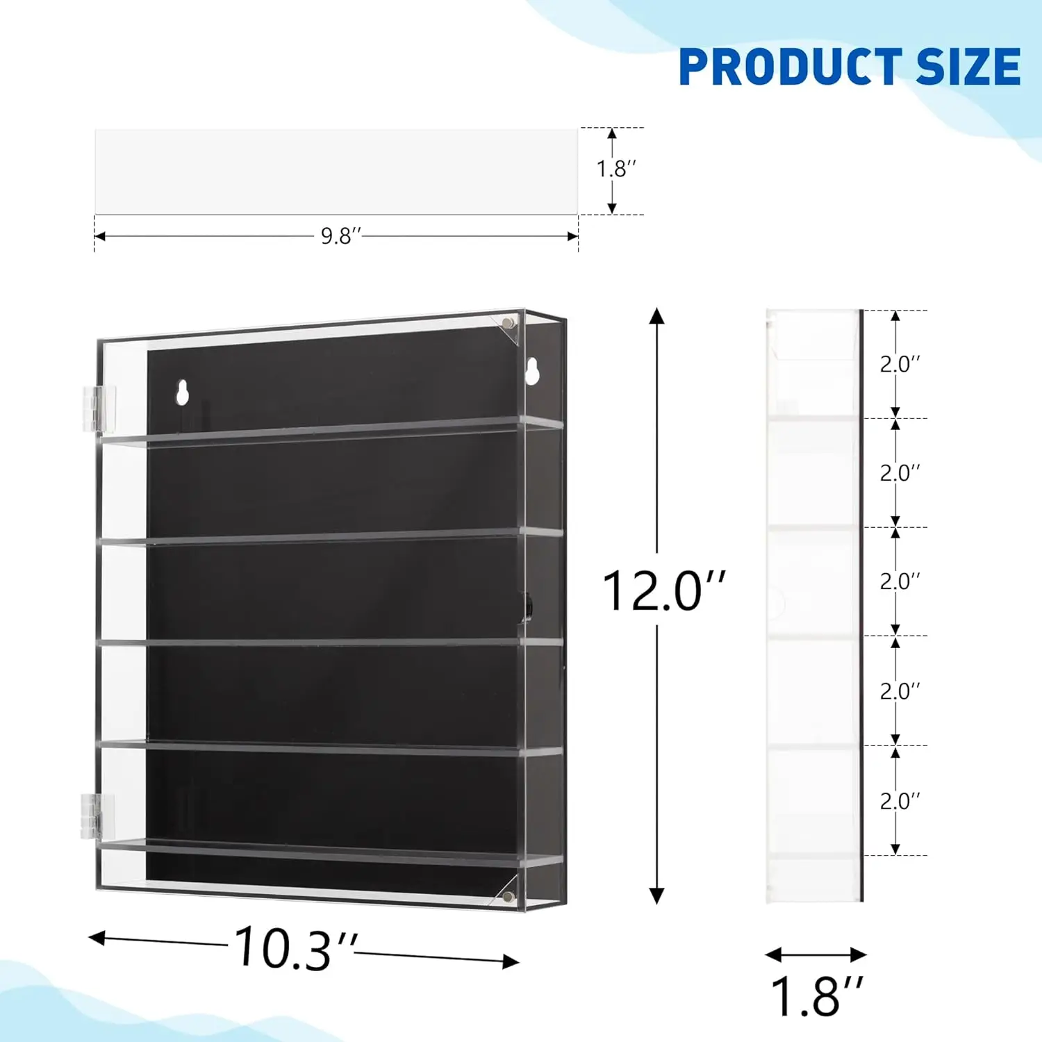 5-Tier Acrylic Display Case for Hot Wheels & Matchbox Cars, Transparent Toy Car Showcase with Magnetic Switch Door (5-Tiers)