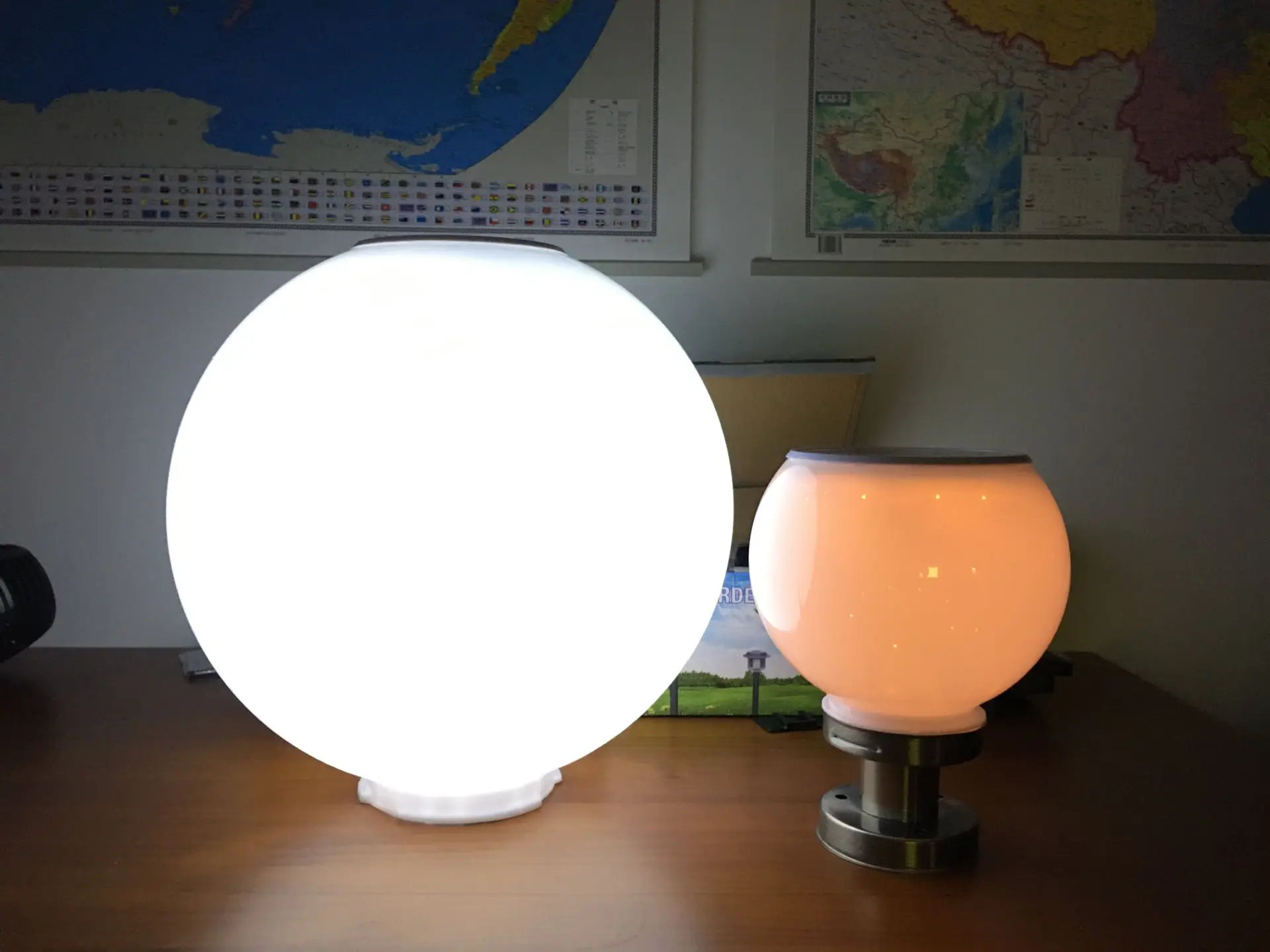 Solar LED Ground Round Ball Automatic Waterproof Warm White Outdoor Path Garden Ball Light