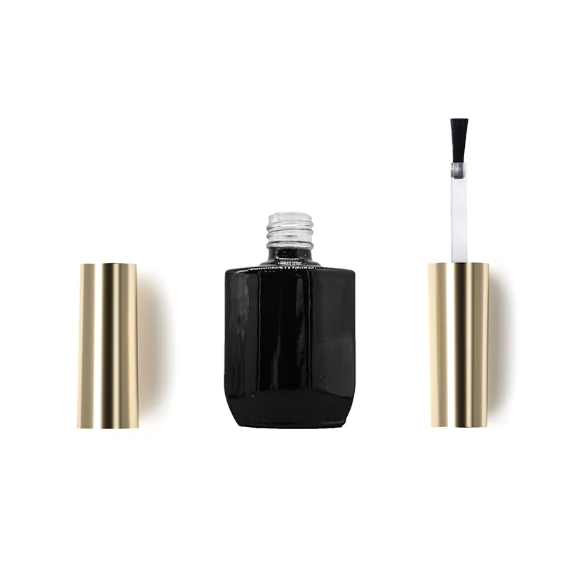 11ml Free Sample Black square Uv Gel Nail Brush Cleaning Bottles Empty Nail Polish Bottle