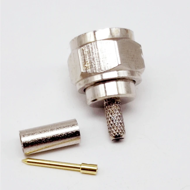 F Male Crimp Type RF Connector for RG174/RG179/RG316/RG58/LMR200 Coaxial Cable