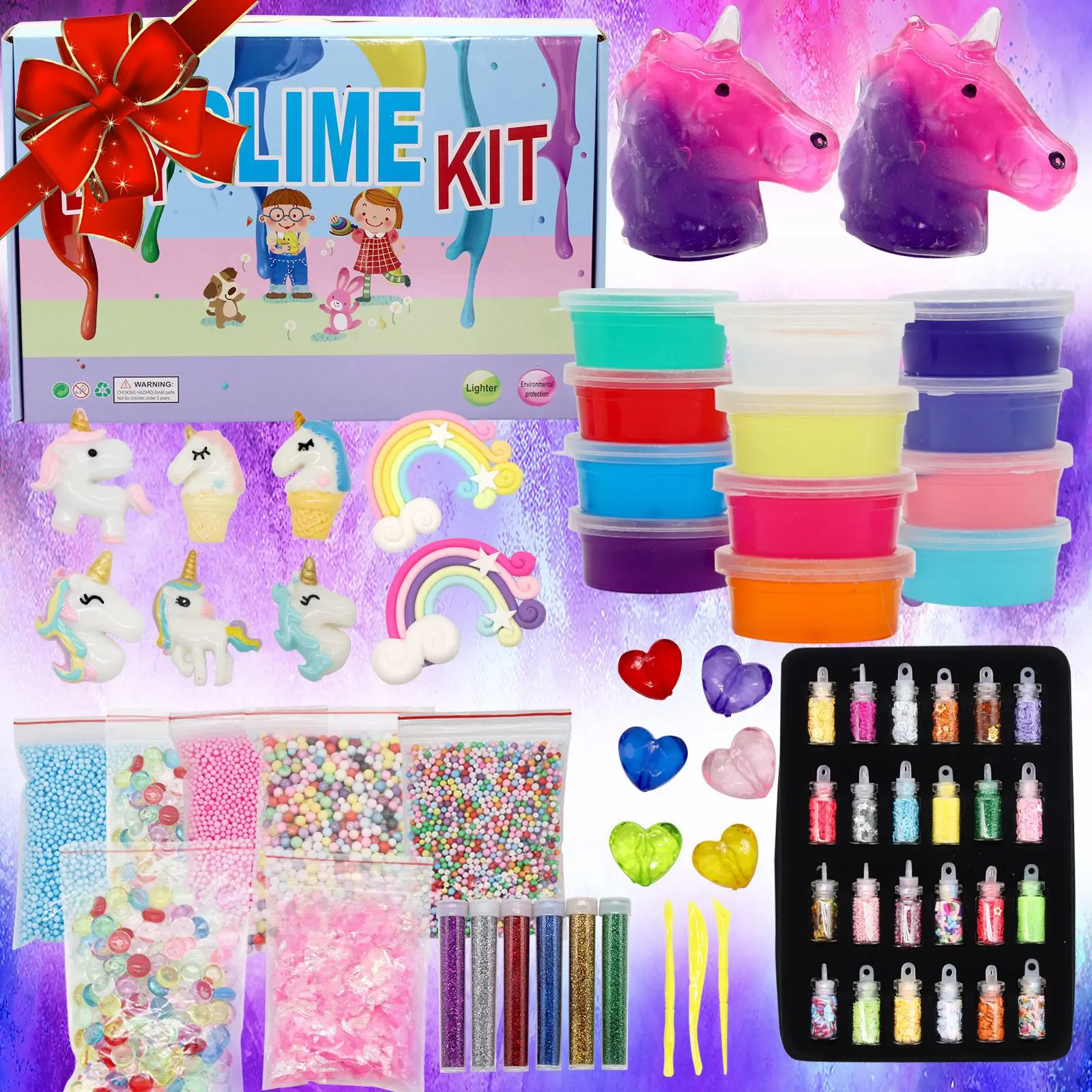 Educational Activator Crystal Clear Cream Set Slime Kit Putty Making Kits DIY Charms Toys Slime Kit for Kids