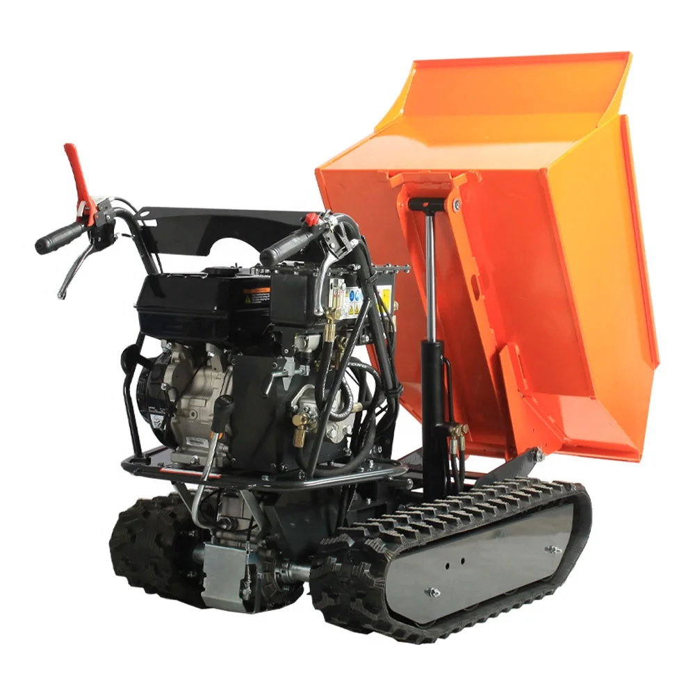 500kg Load Capacity Petrol Tracked Mini Dumper / Gas Power Wheelbarrow