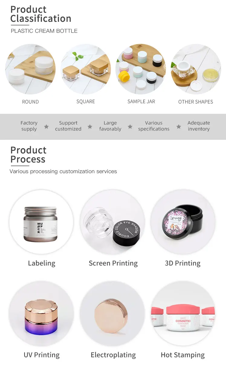 Hot Sale 150g Scrub Body Cream Jar Multicolor Plastic Empty Cosmetic