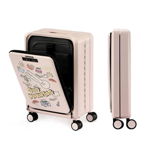 18 Inch Custom Foldable PP Spinner Luggage Front Open TSA Lock Waterproof Lightweight Folds Flat Suitcase Factory Wholesale