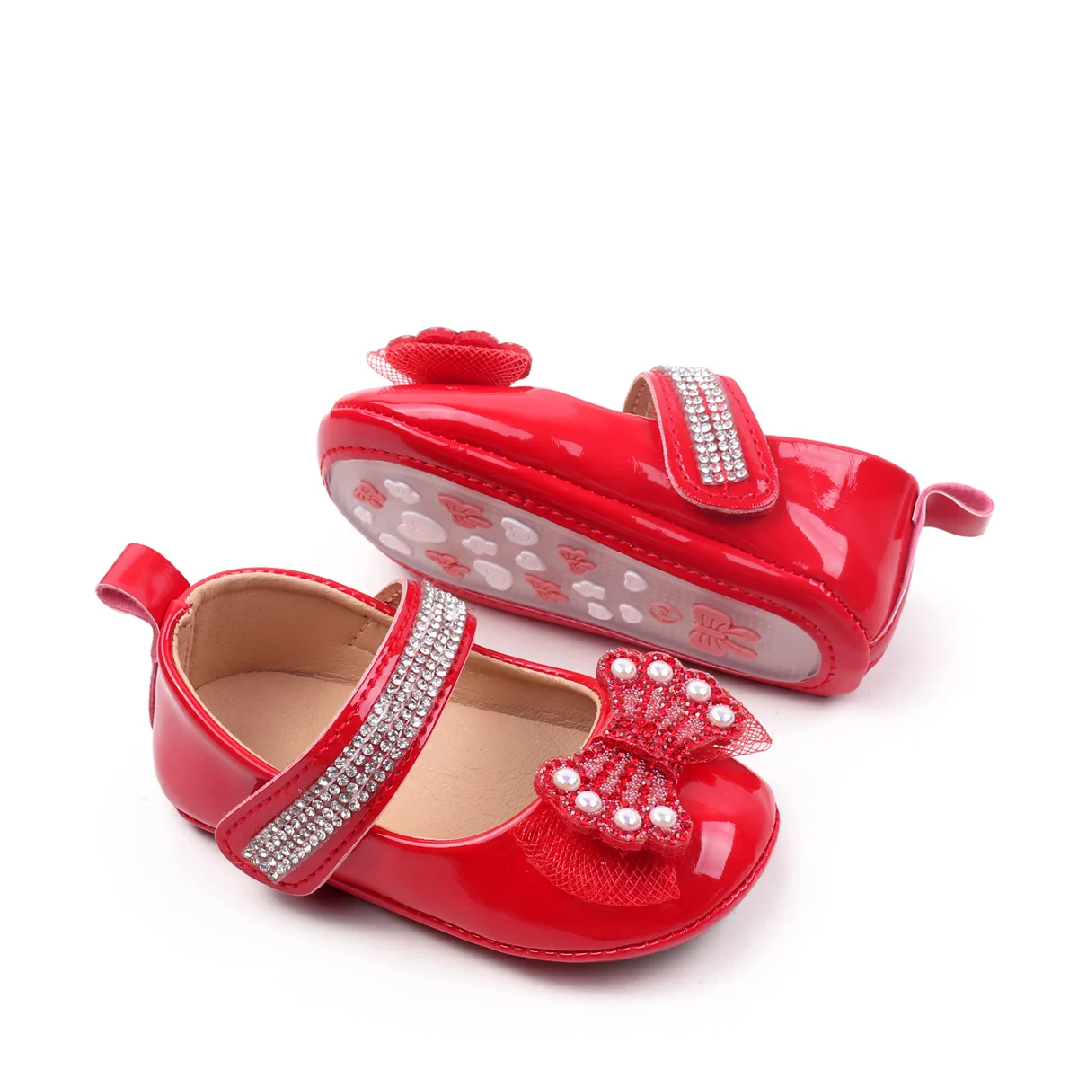 2025 Red Christmas Princess Girl Shoes for Baby Toddler Infant Newborn Mary Jane Flats Breathable and Anti-Slip Outsole manufacture