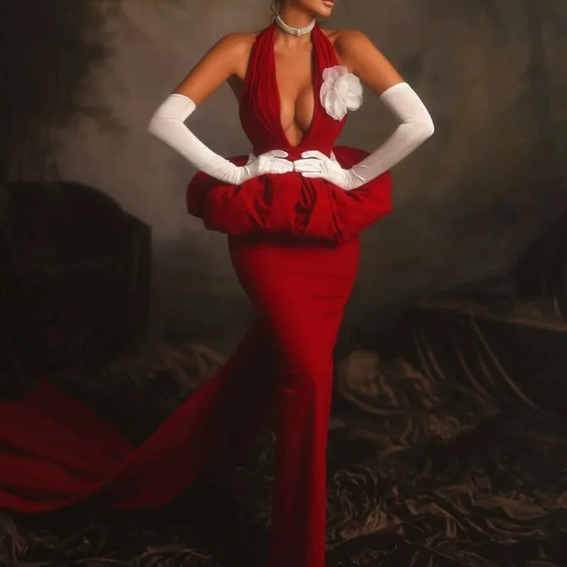 open lace back dress Lady in Red - 18 inch Doll Outfit