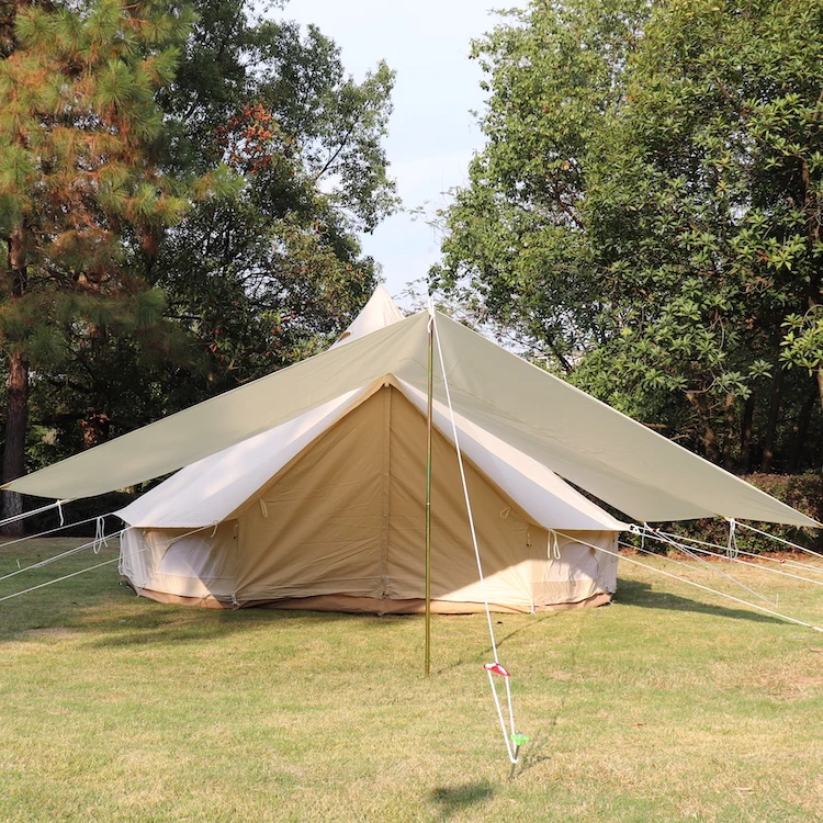 Go Glamping In Style! YITAHOME 5M Waterproof Canvas Bell Tent – Spacious 7-Person Yurt With 4 Windows!