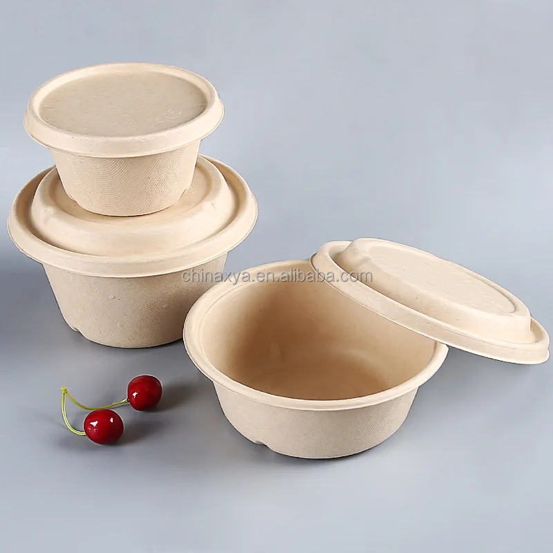 Fast Food Takeaway Container Bio-Degradable Restaurant Containers Bagasse Pulp Clamshell Lunch 2 compartments details